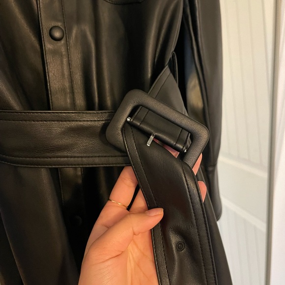 Long Sleeve Leather Mini Dress - Picture 7 of 7